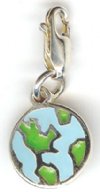 Sterling Silver 14mm Earth Pendant